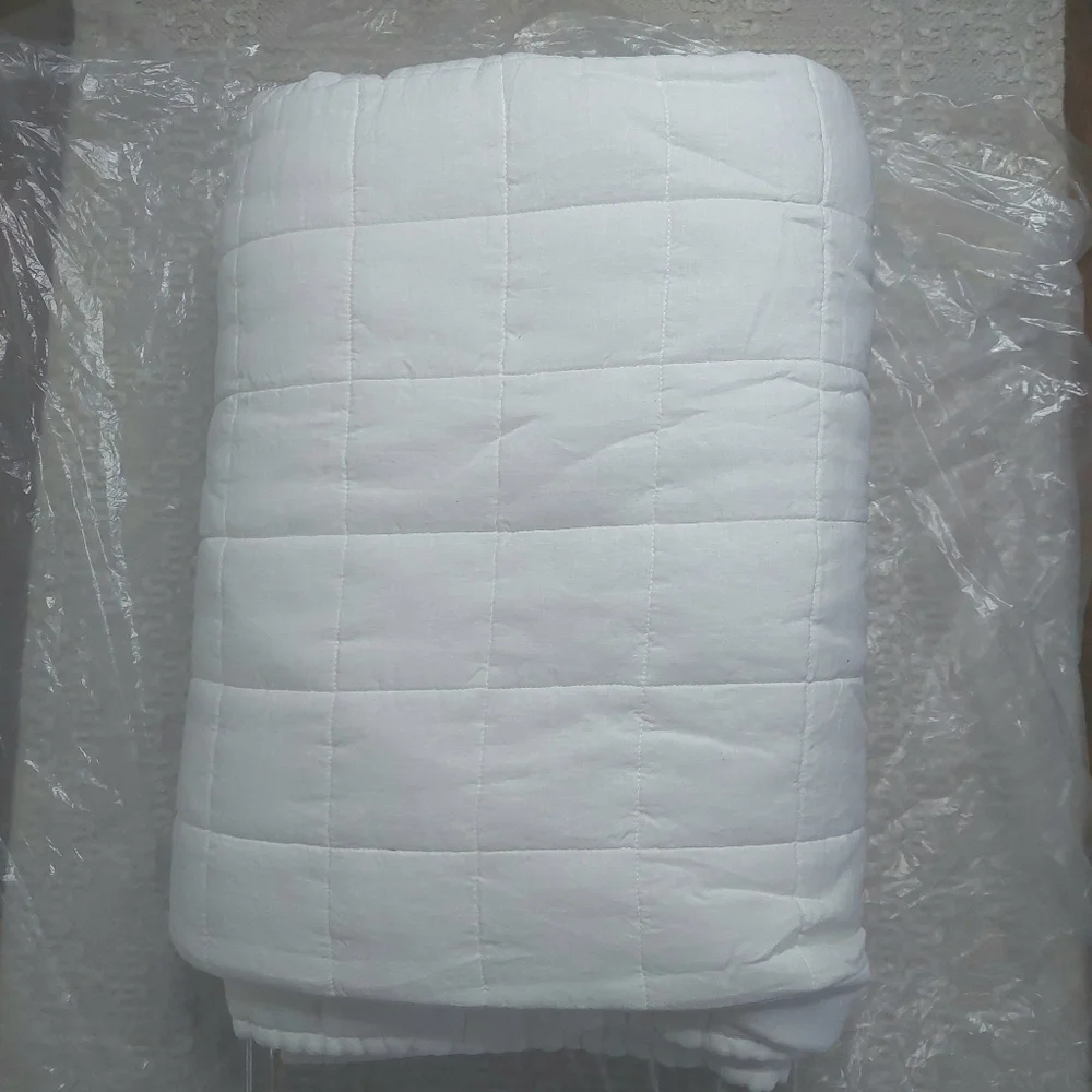 Quince European Linen White Box Quilt! Sz. King/ Cal King (572)_8